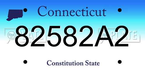 82582A2 Connecticut License Plate