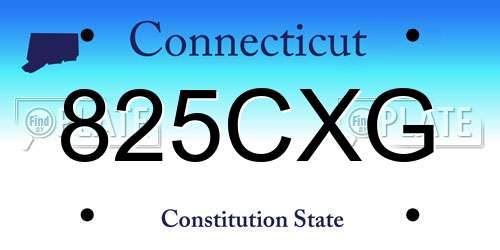 825CXG Connecticut License Plate