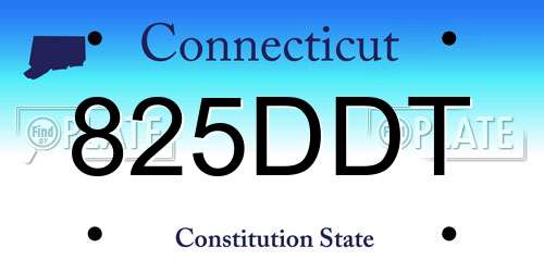 825DDT Connecticut License Plate