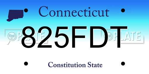 825FDT Connecticut License Plate