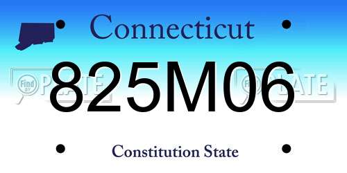 825M06 Connecticut License Plate