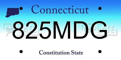 825MDG Connecticut License Plate