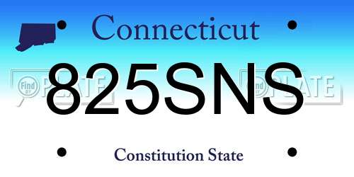 825SNS Connecticut License Plate