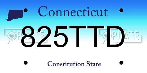 825TTD Connecticut License Plate