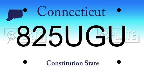 825UGU Connecticut License Plate