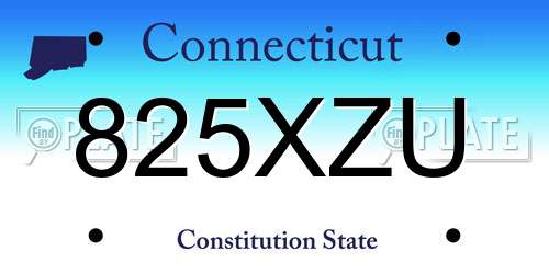 825XZU Connecticut License Plate