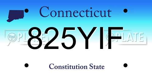 825YIF Connecticut License Plate