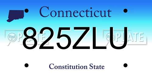 825ZLU Connecticut License Plate
