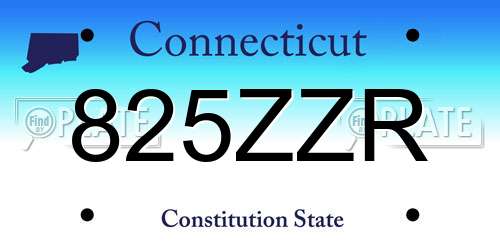 825ZZR Connecticut License Plate