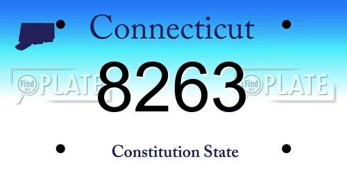 8263 Connecticut License Plate
