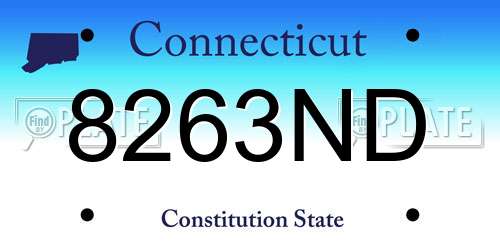 8263ND Connecticut License Plate