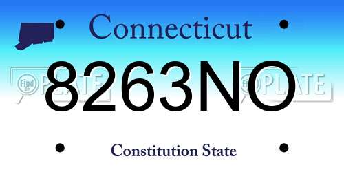 8263NO Connecticut License Plate