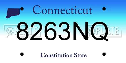 8263NQ Connecticut License Plate
