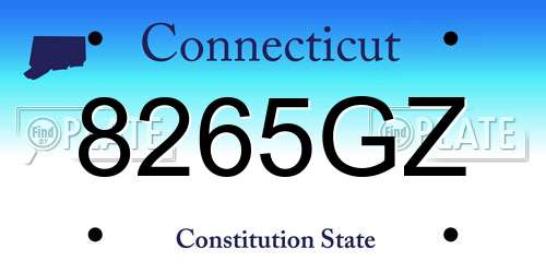 8265GZ Connecticut License Plate