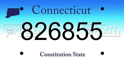 826855 Connecticut License Plate
