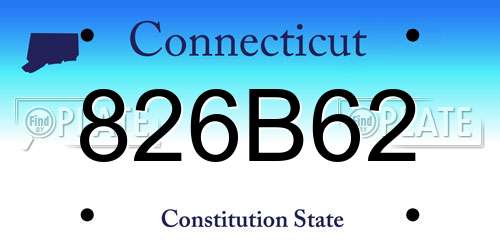 826B62 Connecticut License Plate