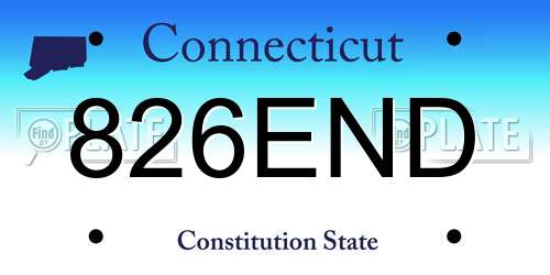 826END Connecticut License Plate