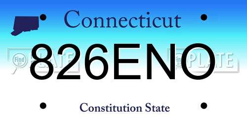 826ENO Connecticut License Plate