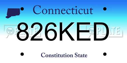 826KED Connecticut License Plate