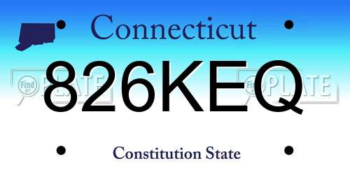 826KEQ Connecticut License Plate