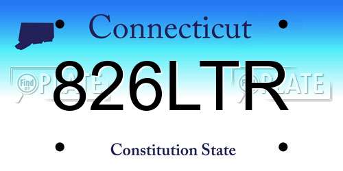 826LTR Connecticut License Plate