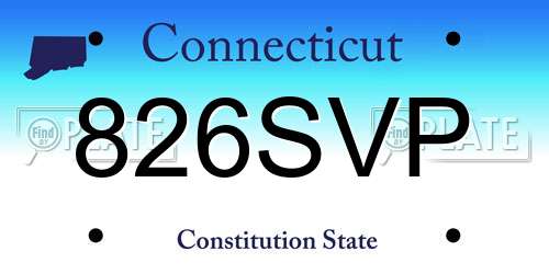 826SVP Connecticut License Plate