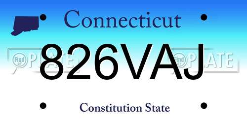 826VAJ Connecticut License Plate