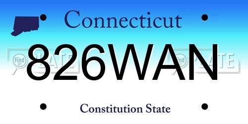 826WAN Connecticut License Plate