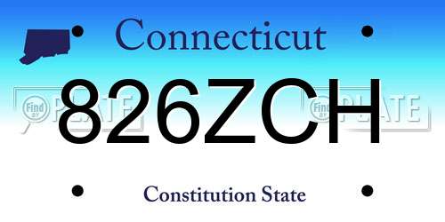 826ZCH Connecticut License Plate