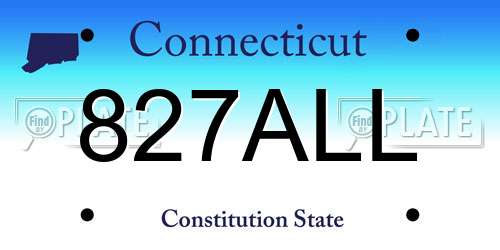 827ALL Connecticut License Plate