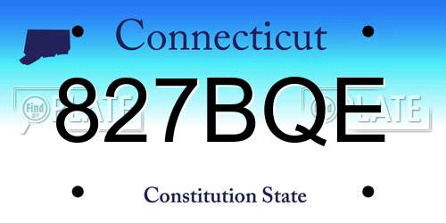 827BQE Connecticut License Plate