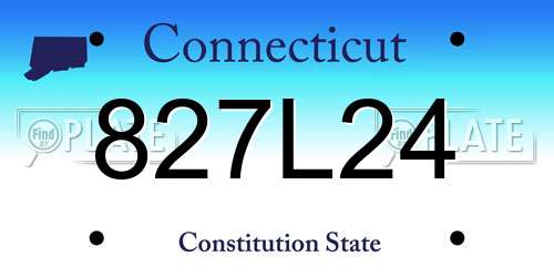827L24 Connecticut License Plate