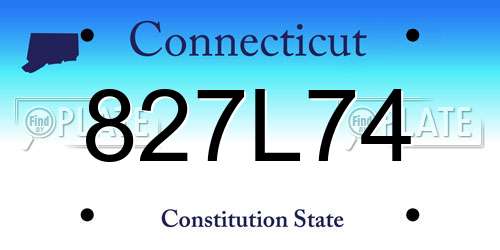 827L74 Connecticut License Plate