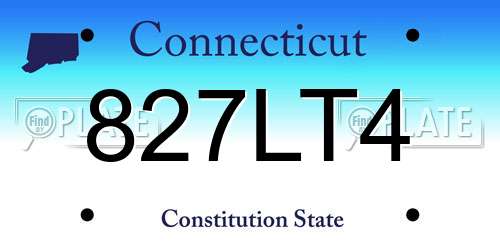 827LT4 Connecticut License Plate