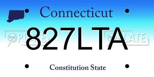 827LTA Connecticut License Plate