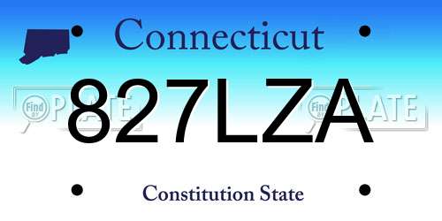827LZA Connecticut License Plate