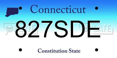 827SDE Connecticut License Plate