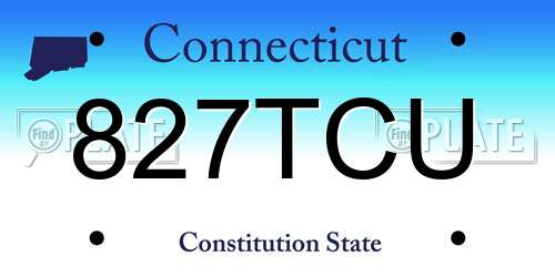 827TCU Connecticut License Plate