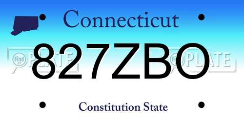 827ZBO Connecticut License Plate