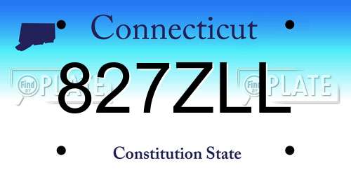 827ZLL Connecticut License Plate