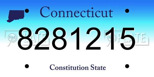 8281215 Connecticut License Plate