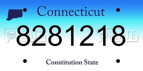 8281218 Connecticut License Plate