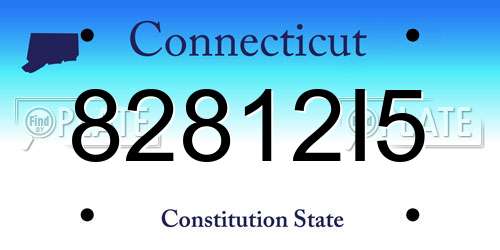 82812I5 Connecticut License Plate
