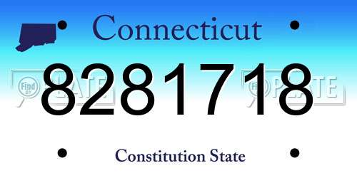 8281718 Connecticut License Plate