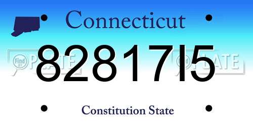 82817I5 Connecticut License Plate