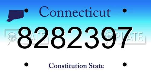 8282397 Connecticut License Plate