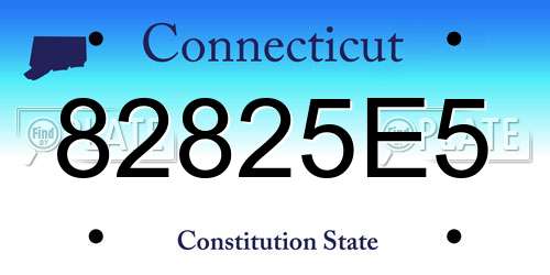 82825E5 Connecticut License Plate
