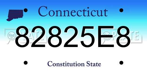 82825E8 Connecticut License Plate