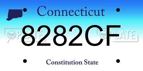 8282CF Connecticut License Plate