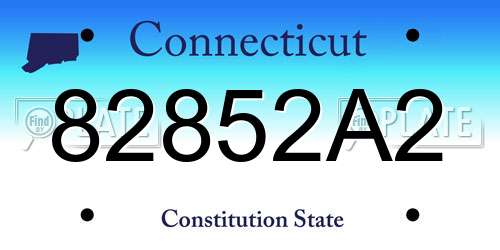 82852A2 Connecticut License Plate